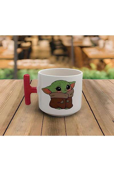 RHG Art Latte & Espresso Handmade Baby Yoda Printed T Handle Mug 200 Ml