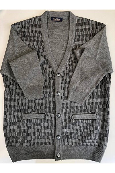 BLUES MODA Galeria Çelik Örme Yün Akrilik Düğmeli Cep Detaylı Hırka