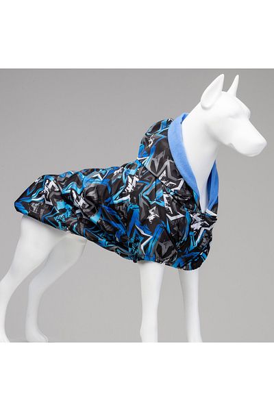 Lindodogs Blue Star Waterproof Dog Raincoat with Fleece Inside