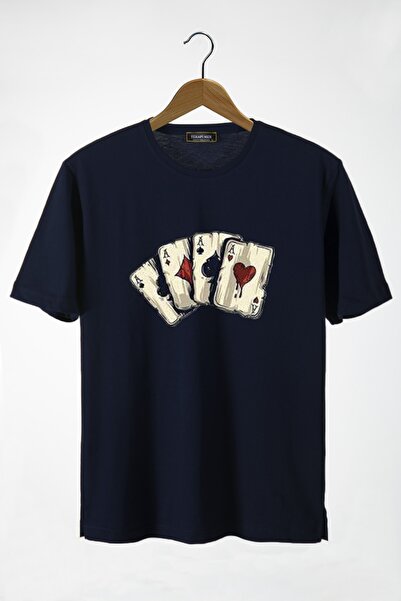 COLLIE Tricou oversize din bumbac de bază, unisex, albastru bleumarin