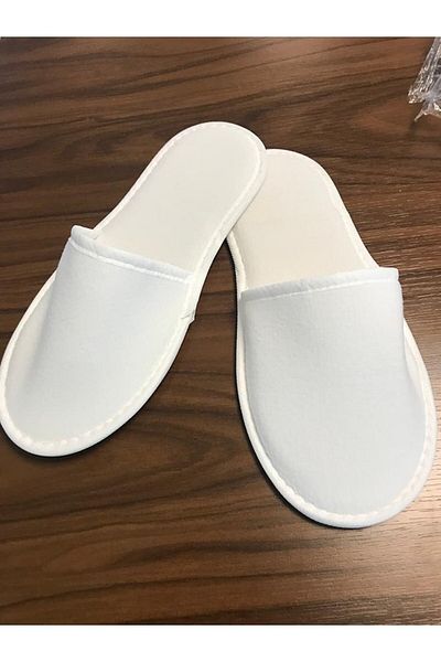 DALENES TİCARET 10 Disposable Non-Slip Slippers - Hotel Packaged Closed Toe