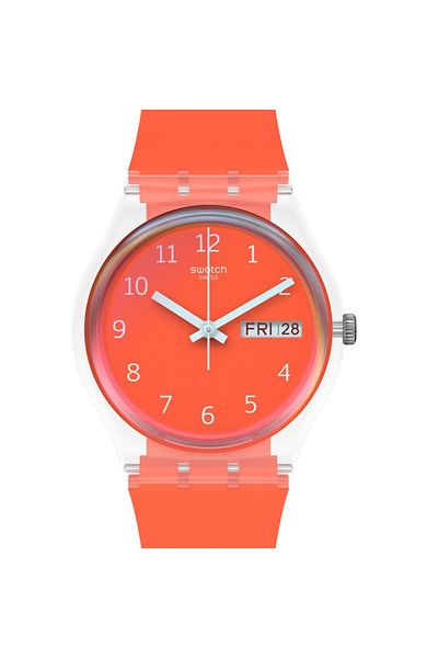 Swatch Red Away Wristwatch Ge722