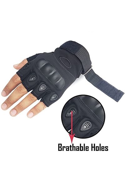 HitDukkan Γάντια Tactical No:4 - Cut Finger, Μαύρο