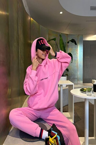 Fashiontayt SET DE PANTALONI DE ANTRENAMENT CU CAPAC DE PĂRĂ, SCRIT PE FAȚĂ Ș...