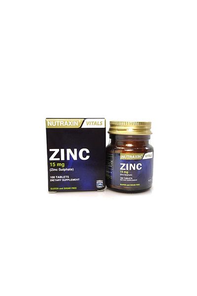 Nutraxin Vitals Zinc 15 Mg Tablets - Pack of 100 - Va694