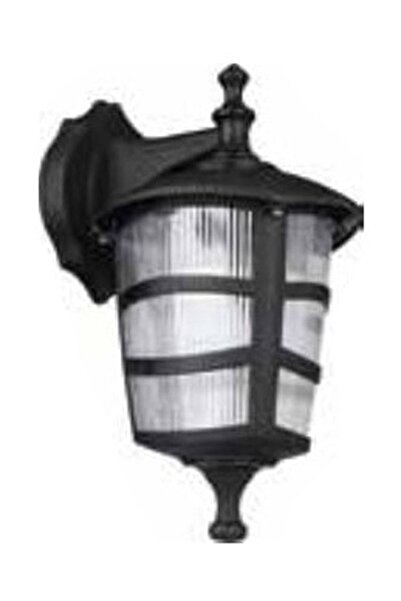 ZERPA Duvar Tipi Ters Üçgen Bahçe Aydınlatma Armatürü Siyah Renk E27 Duy (amp...