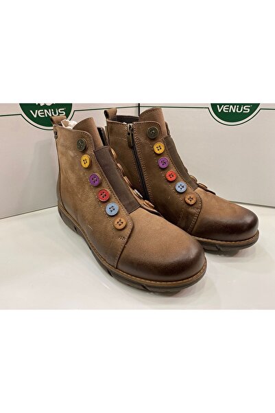 Venüs Γυναικείες Comfort Δερμάτινες Μπότες Mink 1953791 κ