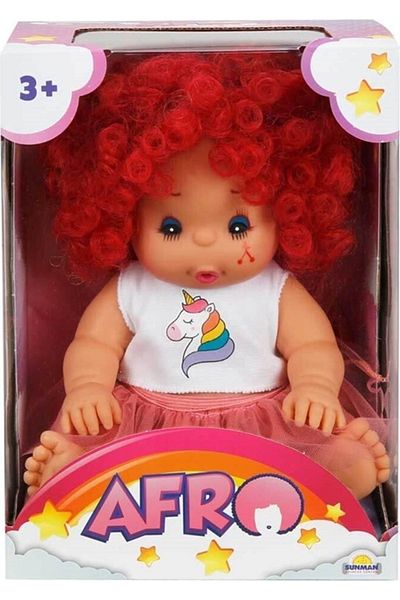 Sunman 23 cm Red Afro Baby with Curly Hair - 23488