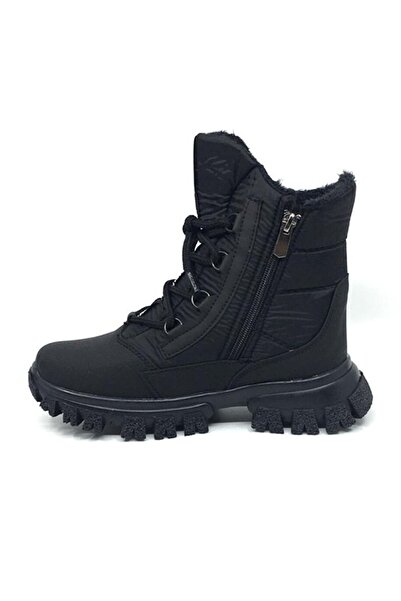 DİLADAYS Çocuk Unisex Fermuarlı Kışlık Rahat Su Soğuğa Dayanıklı Günlük Içi Yünlü Bot