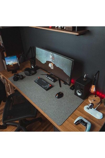 garaccu Felt Desk Organizer and Gaming Mouse Pad Desktop Organizer Mat 50x100 Cm