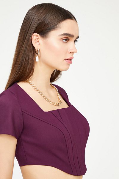 adL Kurzärmlige Bluse mit Korsett-Detail