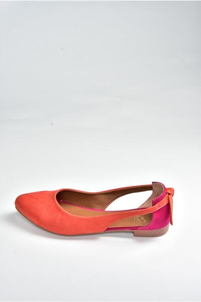 Fox Shoes Női narancssárga velúr balerinák