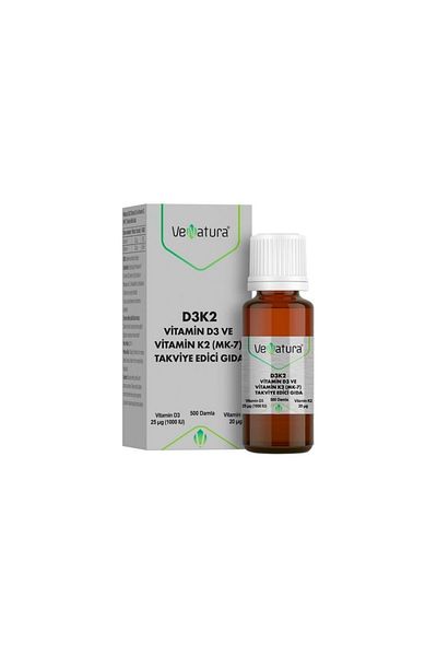VeNatura D3K2 - 20ml Vitamin D3 and Menaquinon 7 Food Supplement
