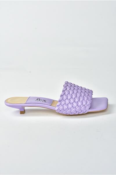 Fox Shoes Women's Lilac Knitted Detailed Slippers K572423509