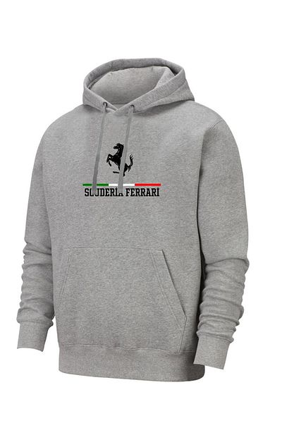 Efendioğlu Design سويت شيرت Scuderia Ferrari Horse Logo Formula1 F1 3 Thread Raised Gray