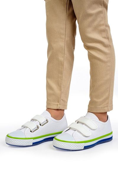 Solo Bag White Orthopedic Lighted Casual Sports Shoes for Boys