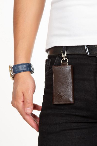 By Hakan Leather Keychain Brown