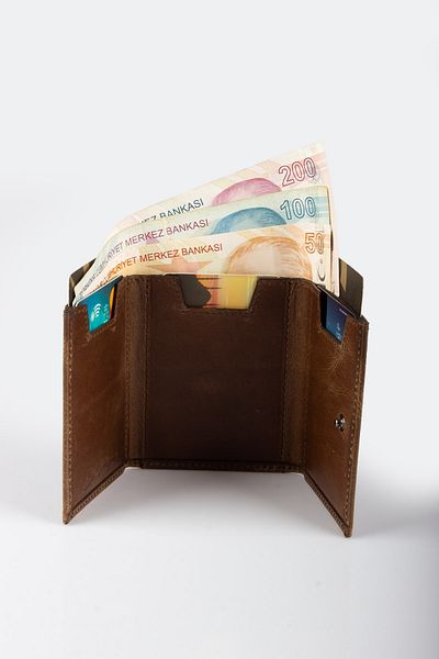 Grande 724 100% естествена кожа - Мъжки държач за портфейл, Crazy Brown