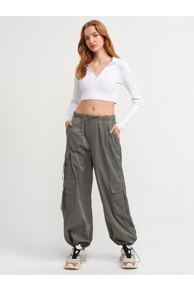 Dilvin 70389 Paraşüt Kargo Pantolon-haki