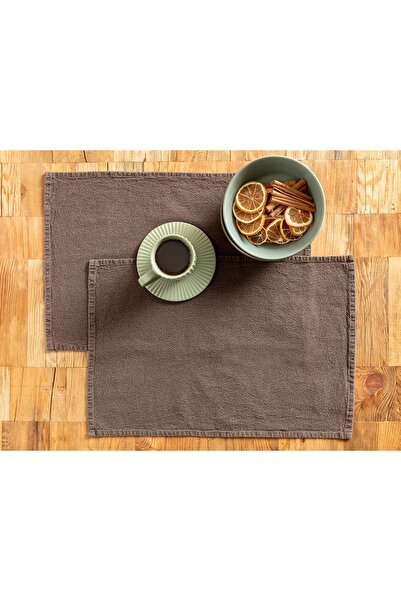 English Home Grandeur Pamuk 2'li Amerikan Servis 30x45 Cm Kahve