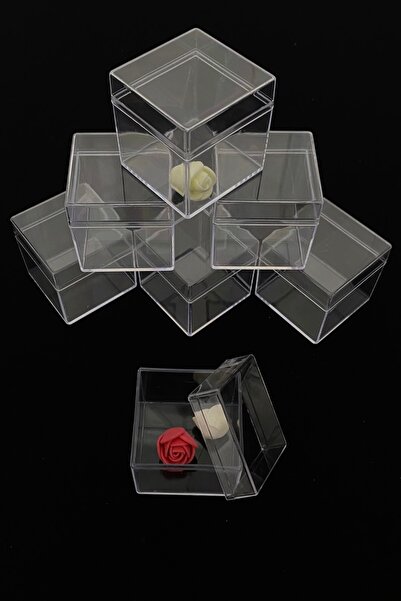 ZEYMERADE Şeffaf Mika Kutu, Pleksi Kare 5x5x5cm 48 Adet