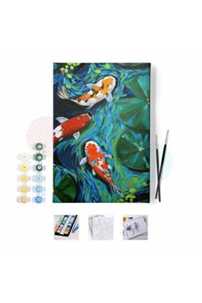 Genel Markalar Sayılarla Boyama Seti Çerçeveli Kasnaklı Kovalamaca  40 x 50 cm