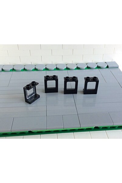 LEGO Aksesuar Custom Moc Window 1 X 2 X 2 Uçak Siyah Pencere Şeffaf Cam 2 Ade...