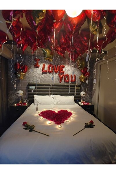 MFM Σετ μπαλόνια με κόκκινο φύλλο για την ημέρα του Αγίου Βαλεντίνου I Love You