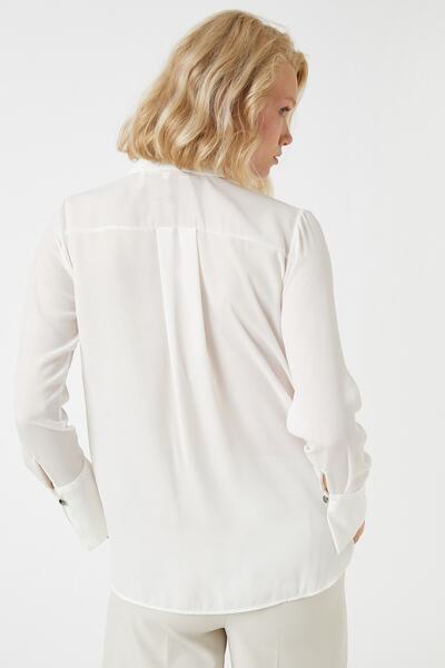 Koton Γυναικείο πουκάμισο με λεπτομερή μανίκια 3wak60027uw