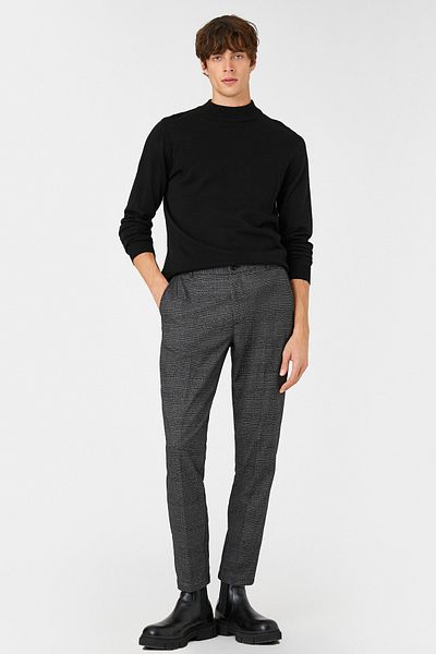 Koton Grau karierte Herrenjeans 3WAM40026HW