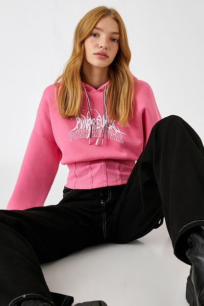 Koton Women's Pink Sweatshirt 3WAL10392IK