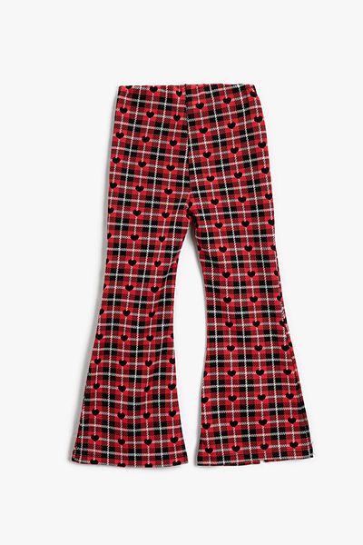 Koton Rote karierte Mädchenjeans 3WKG40188AK