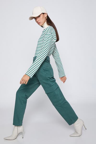 Koton Denimowe spodnie cargo z kieszeniami