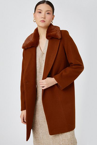Koton Women's Brown Coat 3WAK00003EK