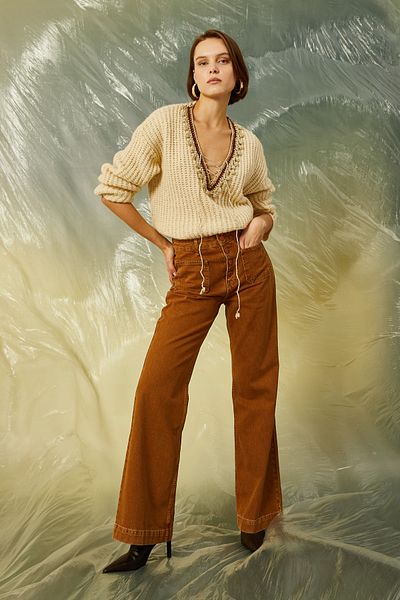 Koton Women's Camel Hair Jeans 3WAL40071MW