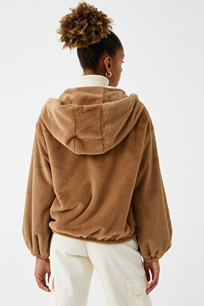 Koton Γυναικείο Μπουφάν Καφέ 3WAL20103IW