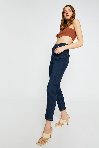 Koton Dunkle Indigo-Jeans für Damen 3SAL40071MD