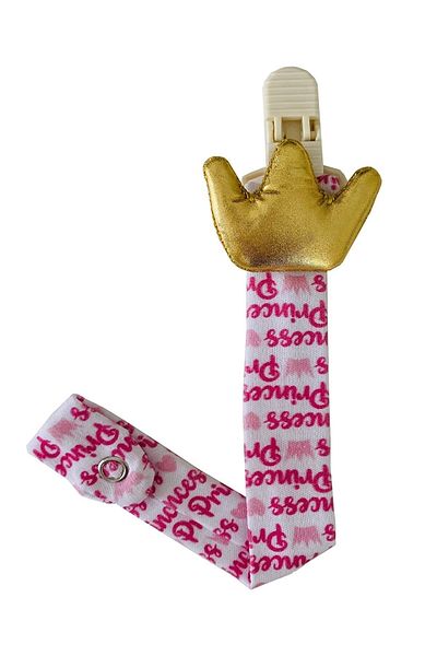 BABY TONE Baby Girl Crowned Pacifier Strap Pacifier Holder