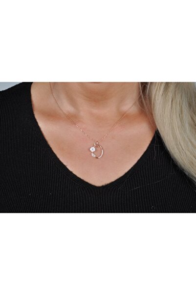 EZİLA SİLVER Manolya Çiçekli Gümüş Harfli Kolye [ Ö ]