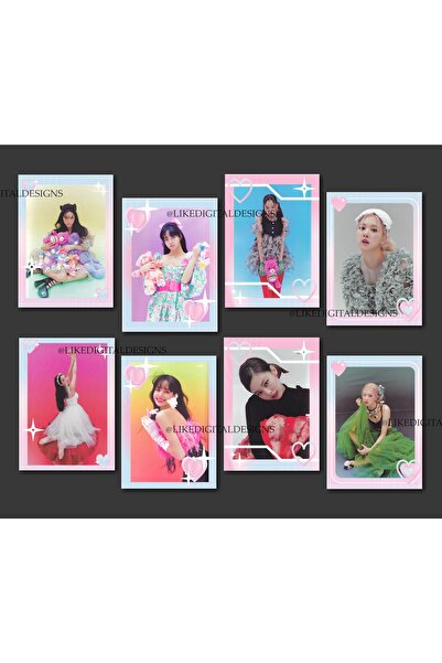 Güneş Kırtasiye مجموعة بطاقات الصور Blackpink مكونة من 8 بطاقات صور