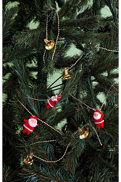 Waldern Christmas Pine Tree Chain Ornament with Santa Claus 120cm