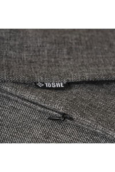 TOSHE Smoked Single Linen Woven Throw Pillow Cover, Decorative Throw Pillow