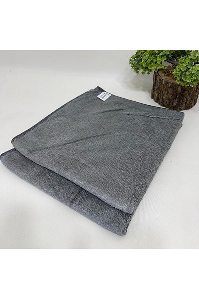 Mahmi Microfiber Gray Shiny General Cleaning Cloth Large Size 2 Pieces
