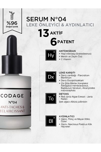 Codage Anti-Blemish and Brightening Serum N ° 04 - 30 ml Dkürn456
