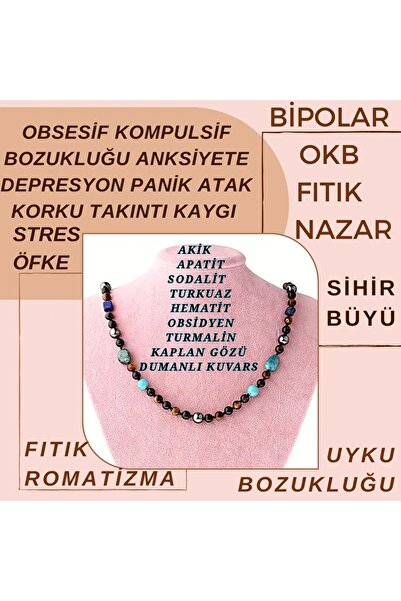 GİZEMLİ DOĞAL TAŞ Kolye Takıntı Okb Bipolar Panik Atak Depresyon Korku Nazar Fıtık Bolluk
