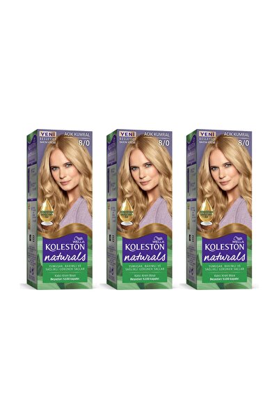 Wella Koleston Naturals Saç Boyası 8/0 Açık Kumral 3 Adet
