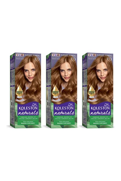 Wella Koleston Naturals Saç Boyası 7/3 Karamel Kumral 3 Adet