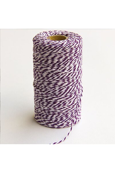 BarokBonbon 230 Meters Purple White Package Rope Gift Packing Rope Marteniçka Rope Twine Baker