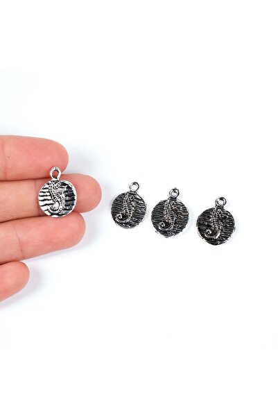 yfhobi 2 Adet - 18 Mm Deniz Atı Desenli Yuvarlak Metal Uç, Takı Malzemesi, Bo...