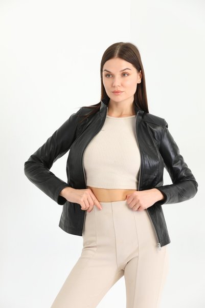ZanDeri سترة جلدية قصيرة